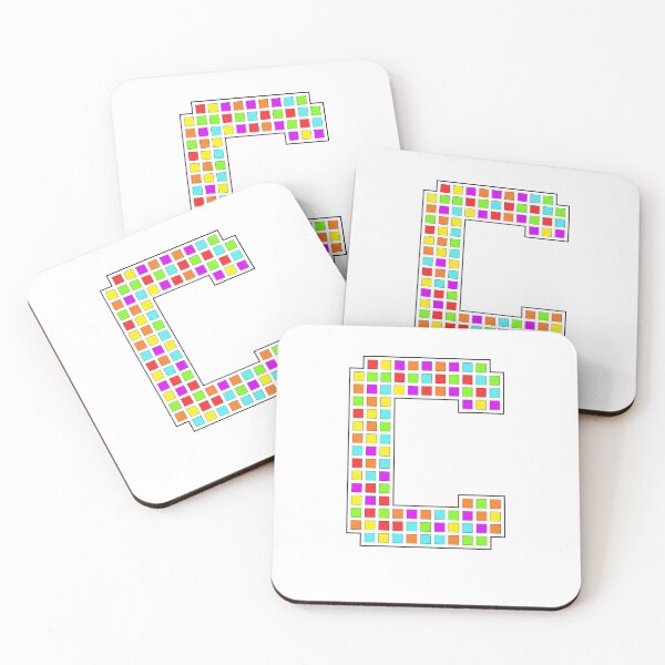Item preview, Uppercase C - Rainbow Pixel Block Character designed and sold by PixelGlyphs.
