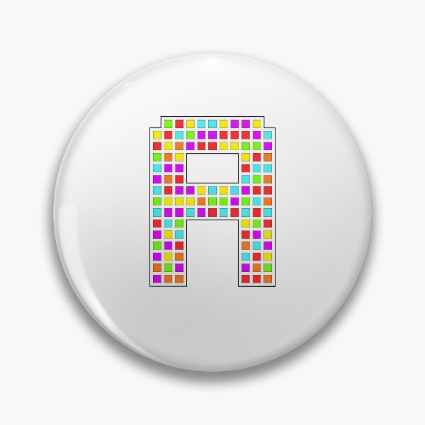 Item preview, Uppercase A - Rainbow Pixel Block Character designed and sold by PixelGlyphs.