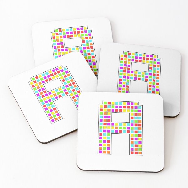 Item preview, Uppercase A - Rainbow Pixel Block Character designed and sold by PixelGlyphs.
