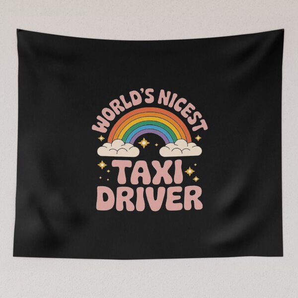 Item preview, World’s Nicest Taxi Driver Rainbow Quote | Fun Retro Driver Gift Idea designed and sold by love3617.
