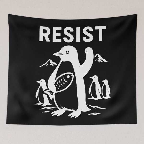 Item preview, Resist Flippers Up Penguins Shirt, FDT Shirt Resistance Protest, Penguins Against Tariffs Shirt, I Stand With Penguins Shirt designed and sold by Serene woods.