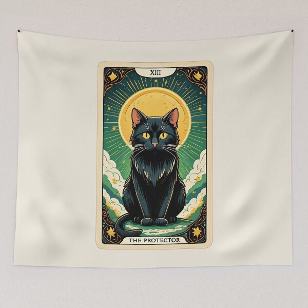 Item preview, Mystic Tarot Cat Horoscope  – The Protector Major Arcana Card Design designed and sold by HalloweenGift.