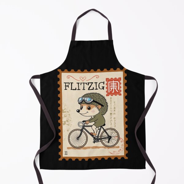 Item preview, Hedgehog Cycling Stamp – Vintage Animal Rider No.11 Japanese Symbol designed and sold by No1RetroStamps.