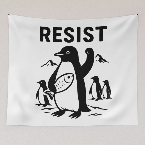 Item preview, FDT Shirt Resistance Protest, Resist Flippers Up Penguins Shirt, I Stand With Penguins Shirt, Penguins Against Tariffs Shirt designed and sold by Serene woods.