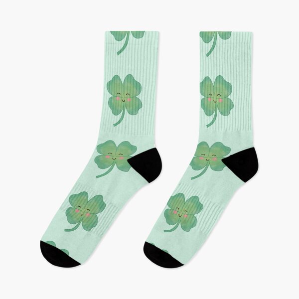 Item preview, happy smiling cute four leaf clover designed and sold by winterpumpkin.