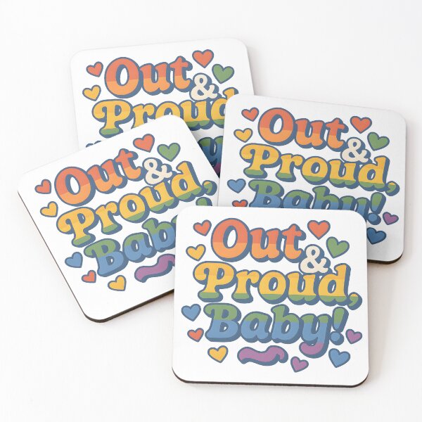 Artikelvorschau, Out & Proud, Baby! – Regenbogen Queer Joy Retro Design entworfen und verkauft von Haus Of Sin.