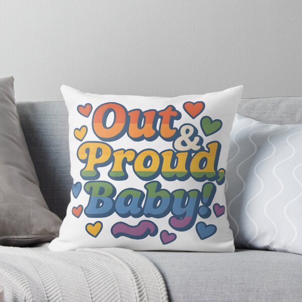 Artikelvorschau, Out & Proud, Baby! – Regenbogen Queer Joy Retro Design entworfen und verkauft von Haus Of Sin.