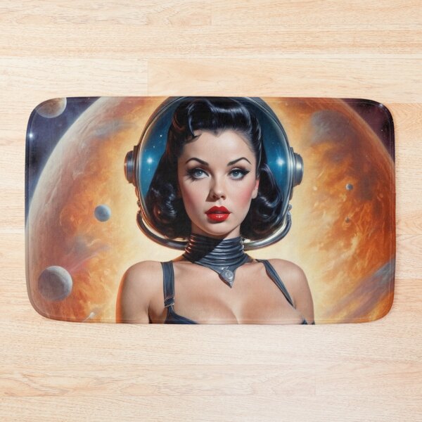 Item preview, Retro Alien Pin Up Astronaut designed and sold by MissSaylor.