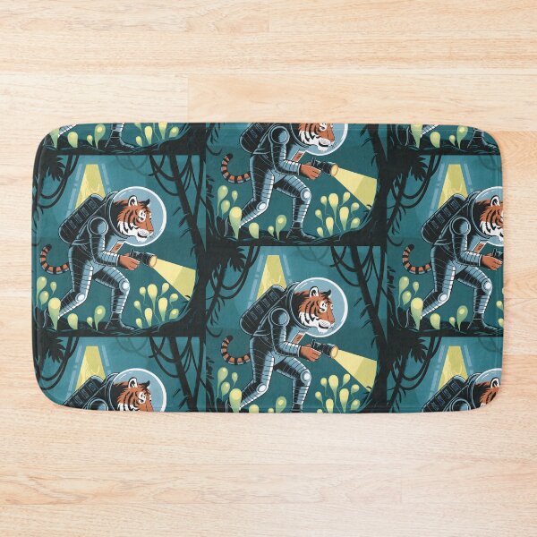 Item preview, Retro Sci-Fi Tiger Astronaut Jungle Expedition designed and sold by Into The Rabbit Hole.
