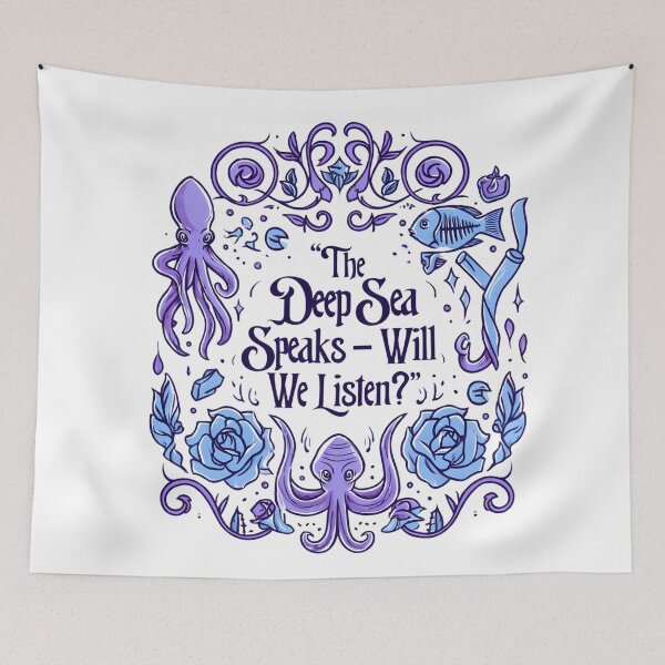 Item preview, The Deep Sea Speaks – Will We Listen? Majestic Squid & Ocean Life Nature Advocacy T-Shirt Design designed and sold by AnnDesignStudio.