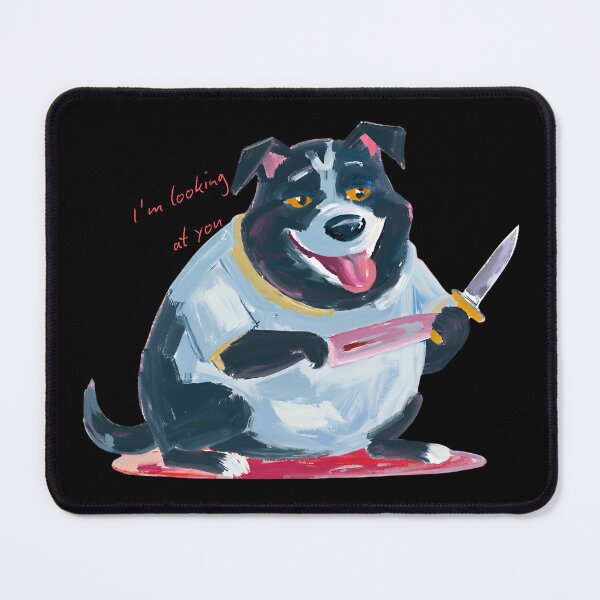 Item preview, A fat dog is holding a knife designed and sold by BeeBeeFunny.