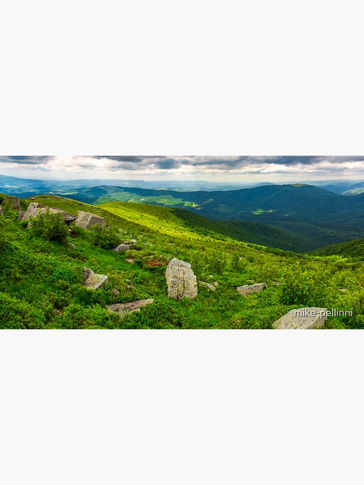 panorama of Runa mountain with boulders on hills by mike-pellinni