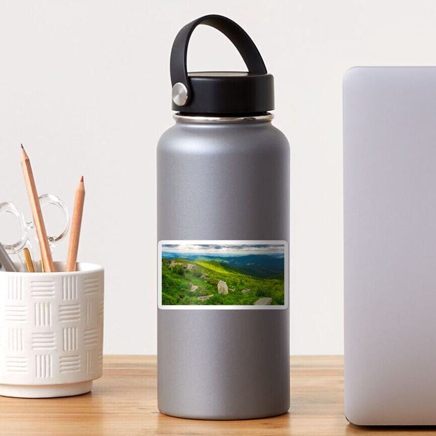 panorama of Runa mountain with boulders on hills Sticker