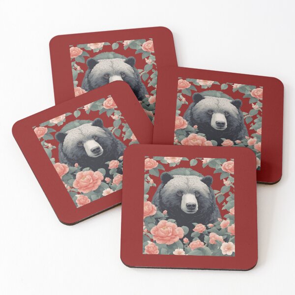 Item preview, Cute Alabama Black Bear Surrounded by Camellia designed and sold by taiche.