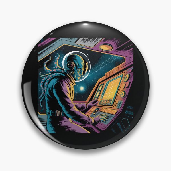 Item preview, Vintage Alien Astronaut Piloting Spacecraft Console designed and sold by Into The Rabbit Hole.