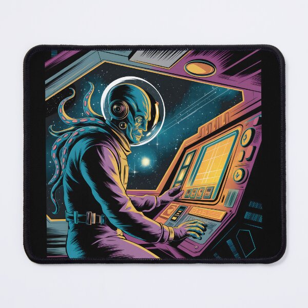 Item preview, Vintage Alien Astronaut Piloting Spacecraft Console designed and sold by Into The Rabbit Hole.