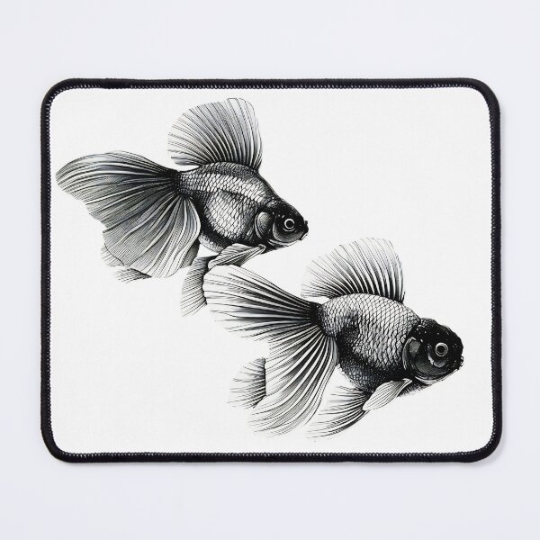 Item preview, Black and White Goldfish Gyotaku Stylization. designed and sold by Anthony Seeker.