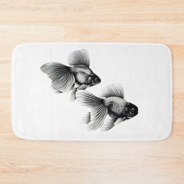 Item preview, Black and White Goldfish Gyotaku Stylization. designed and sold by Anthony Seeker.