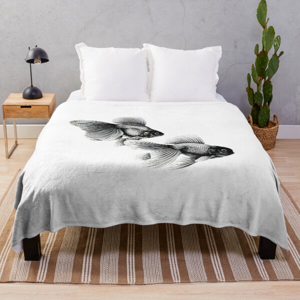 Item preview, Black and White Goldfish Gyotaku Stylization. designed and sold by Anthony Seeker.