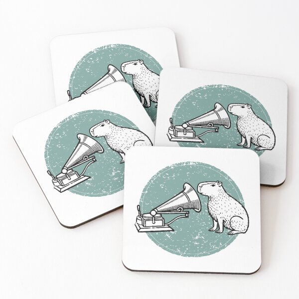 Item preview, Vintage Phonograph & Capybara Parody: Genius RetroTech Humor for Music Collectors designed and sold by H Jonas.