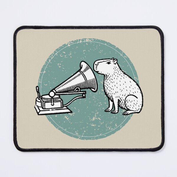 Item preview, Vintage Phonograph & Capybara Parody: Genius RetroTech Humor for Music Collectors designed and sold by H Jonas.