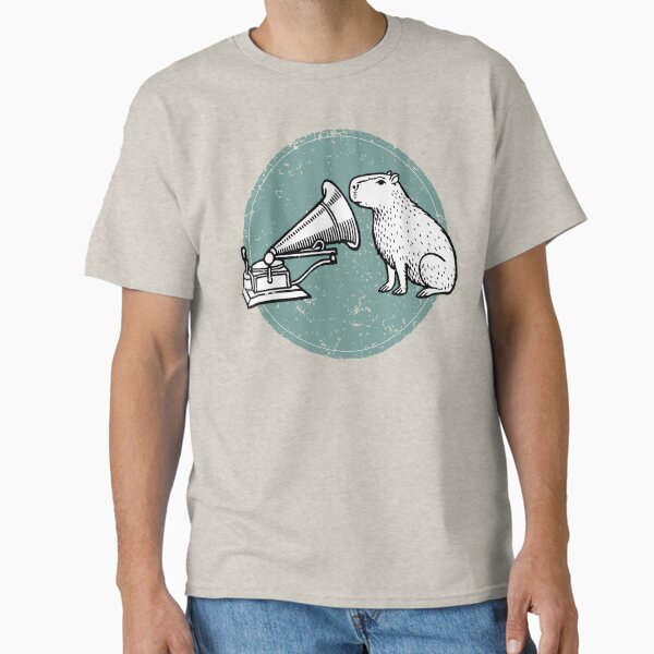 Item preview, Vintage Phonograph & Capybara Parody: Genius RetroTech Humor for Music Collectors designed and sold by H Jonas.