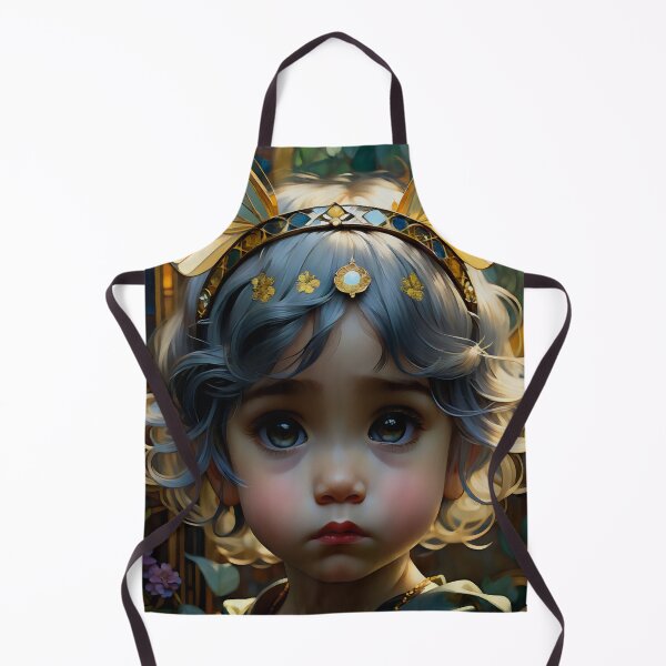 Item preview, Fantasy Kawaii Girl Art with Butterfly Crown - Innocent Child Fairy Portrait designed and sold by Sandy Richter.