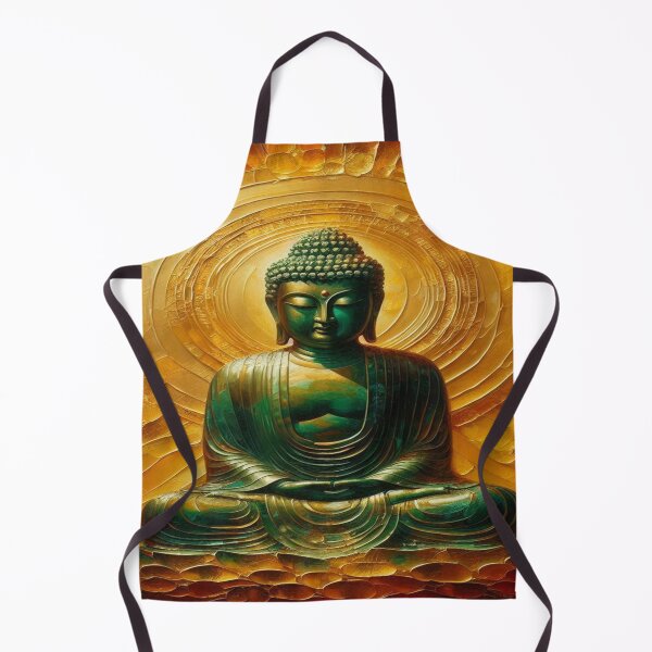 Item preview, Emerald Buddha at Noon – Spiritual Serenity in Brushstrokes designed and sold by Naomi Gutierrez Parrish.