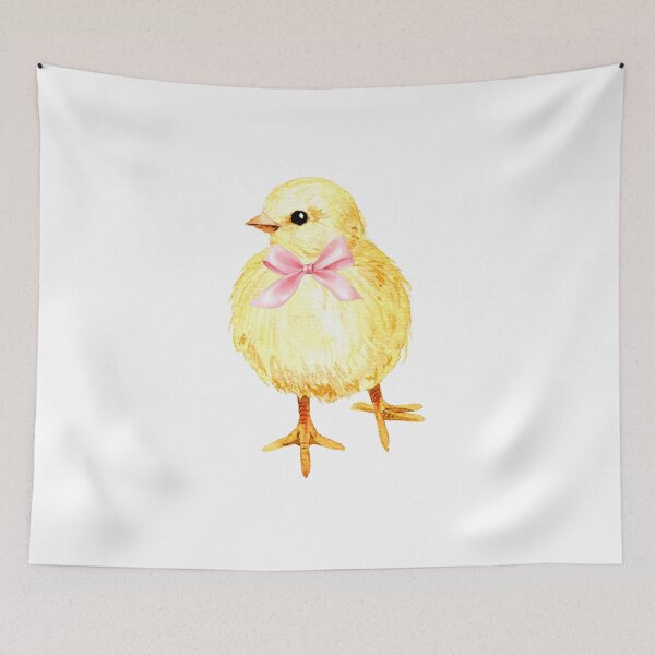 Item preview, Cute Yellow Chick with Pink Bow – Coquette Cottagecore Farmhouse Aesthetic designed and sold by DivinePassion.