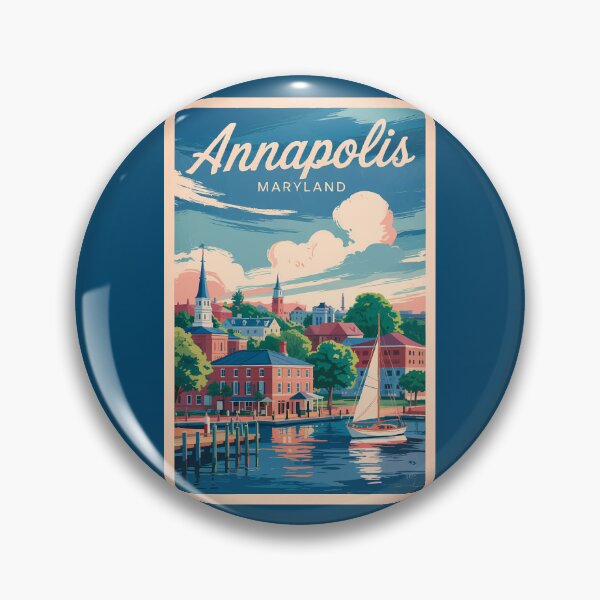 Item preview, Annapolis Maryland Skyline Travel Art Vintage designed and sold by KrisSidDesigns.