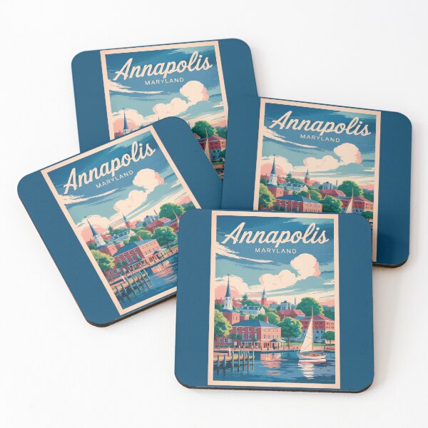 Item preview, Annapolis Maryland Skyline Travel Art Vintage designed and sold by KrisSidDesigns.