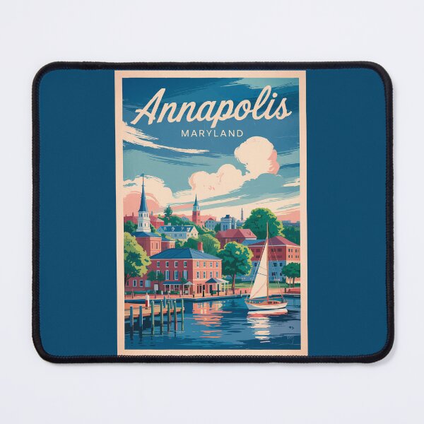 Item preview, Annapolis Maryland Skyline Travel Art Vintage designed and sold by KrisSidDesigns.