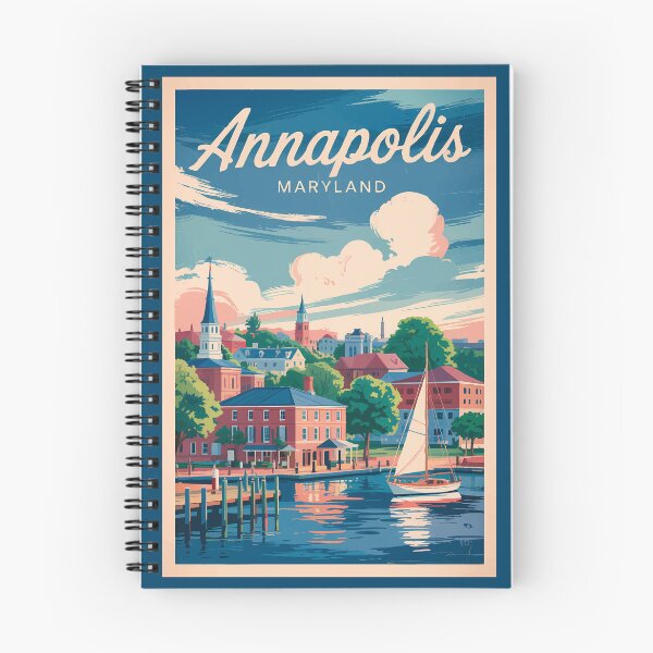 Item preview, Annapolis Maryland Skyline Travel Art Vintage designed and sold by KrisSidDesigns.