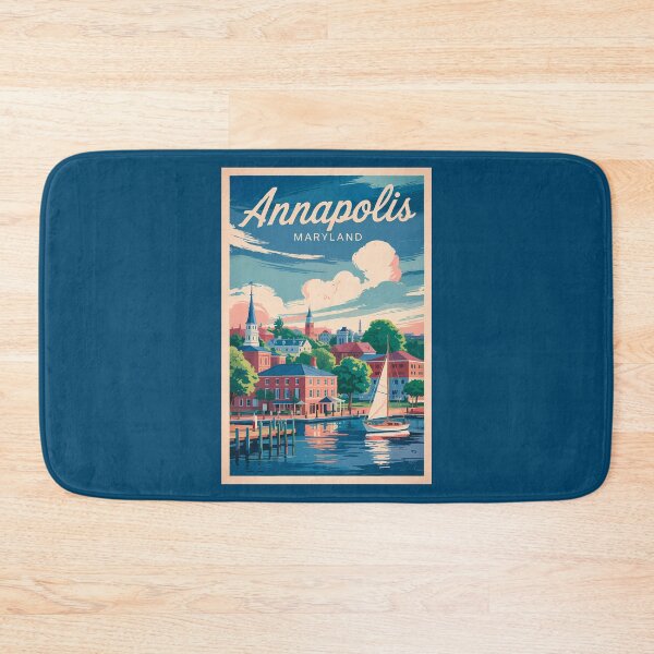Item preview, Annapolis Maryland Skyline Travel Art Vintage designed and sold by KrisSidDesigns.