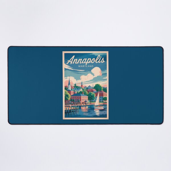 Item preview, Annapolis Maryland Skyline Travel Art Vintage designed and sold by KrisSidDesigns.