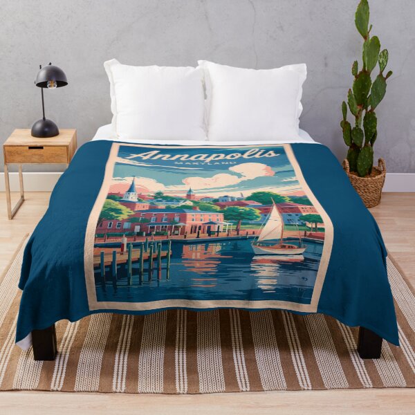 Item preview, Annapolis Maryland Skyline Travel Art Vintage designed and sold by KrisSidDesigns.