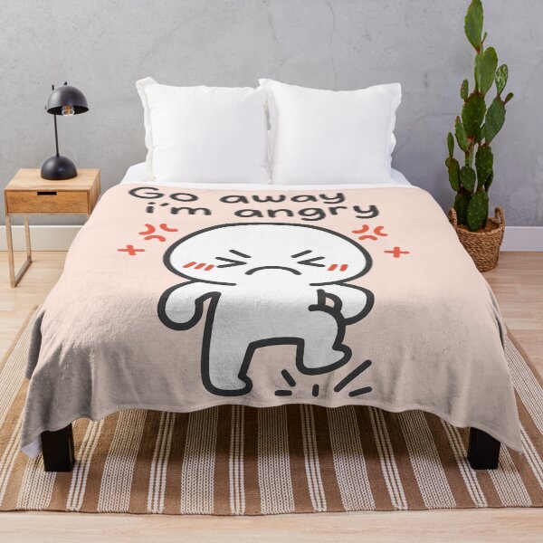 Item preview, Funny Angry Cartoon Character Saying "Go Away I'm Angry" – Kawaii Mood Expression Design designed and sold by Animepic222.