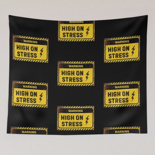 Item preview, Funny Stress Warning Sign – Eye-Catching Stress Relief Decor designed and sold by Psycho-Crazy.