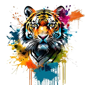 Artwork thumbnail, Tiger in Splashed Colors by RWCarpenter