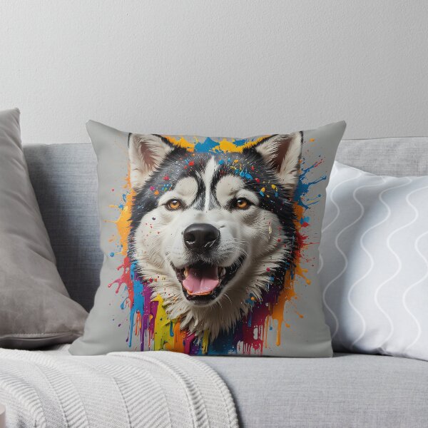 Artikelvorschau, Siberian Husky Farbspritzer entworfen und verkauft von AI-Syn-Pro.