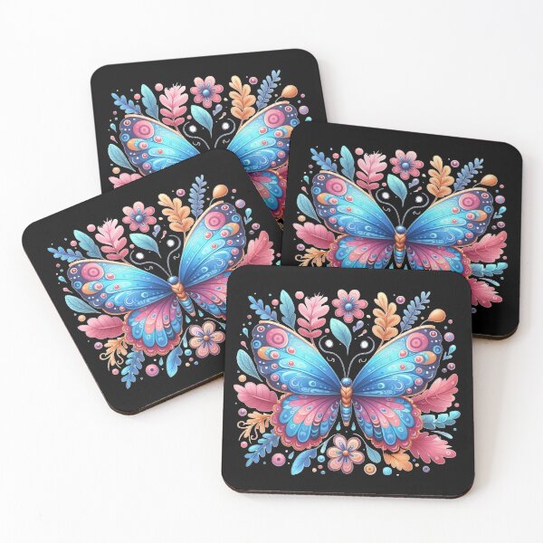 Item preview, Colorful aesthetic floral butterfly designed and sold by Kalpa.