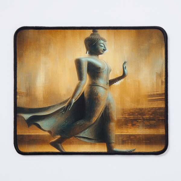 Item preview, Golden Stillness – Impressionist Sukhothai Walking Buddha designed and sold by Naomi Gutierrez Parrish.