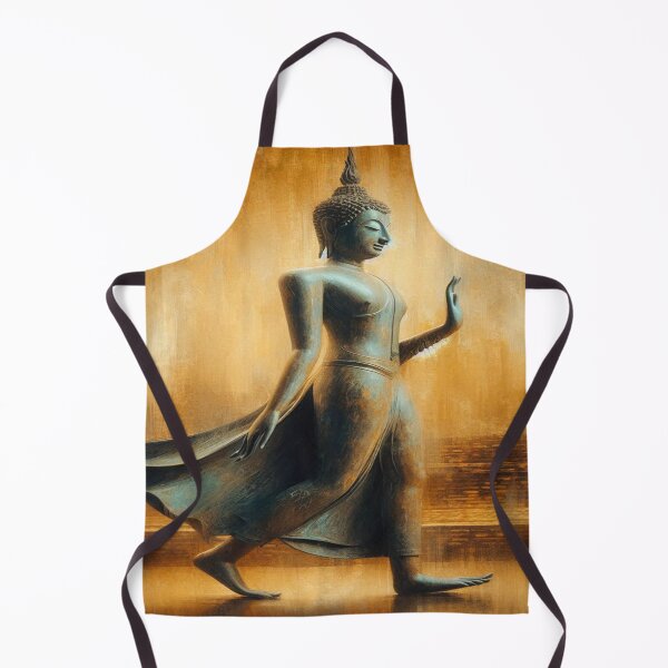 Item preview, Golden Stillness – Impressionist Sukhothai Walking Buddha designed and sold by Naomi Gutierrez Parrish.