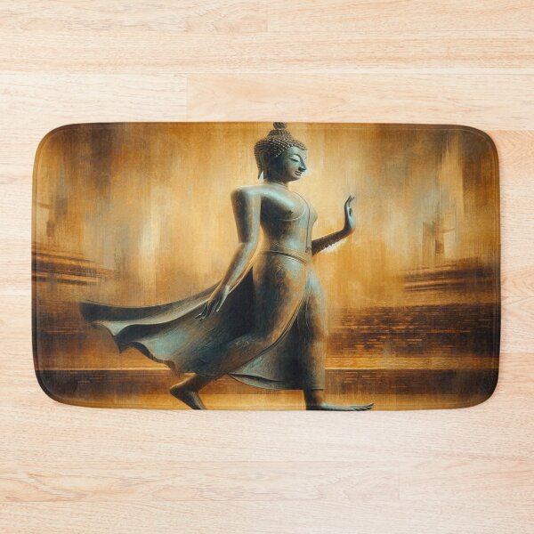 Item preview, Golden Stillness – Impressionist Sukhothai Walking Buddha designed and sold by Naomi Gutierrez Parrish.