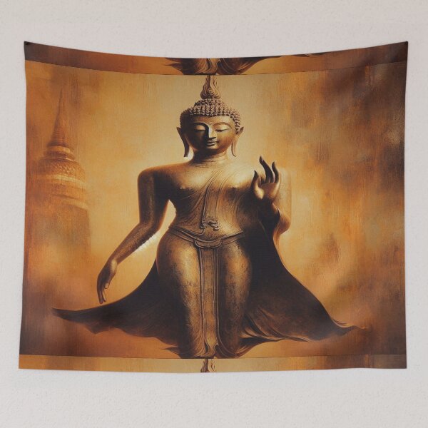 Item preview, Walking Golden Stillness – Impressionist Sukhothai Buddha designed and sold by Naomi Gutierrez Parrish.