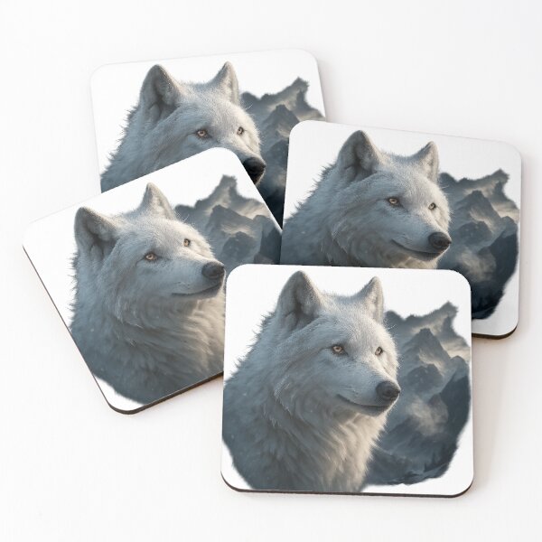 Item preview, Realistic White Dire Wolf Portrait designed and sold by Templatemini.