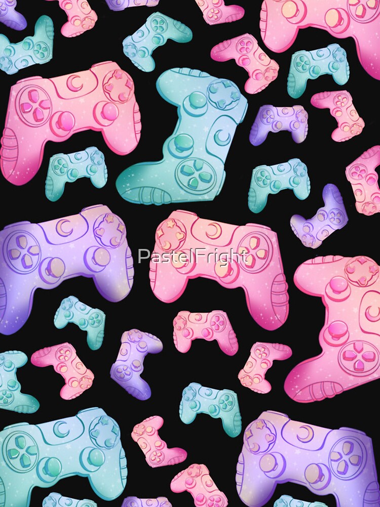 Thumbnail 4 of 4, iPhone Case, Game controllers - black bg designed and sold by PastelFright.