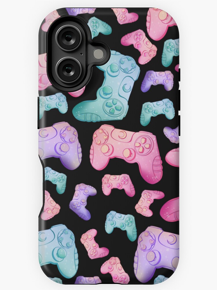 Thumbnail 1 of 4, iPhone Case, Game controllers - black bg designed and sold by PastelFright.