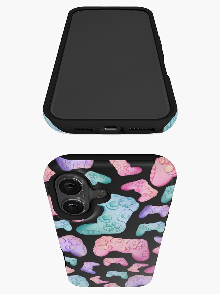 Thumbnail 3 of 4, iPhone Case, Game controllers - black bg designed and sold by PastelFright.