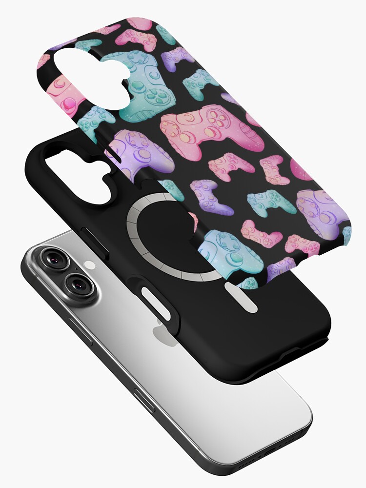Thumbnail 2 of 4, iPhone Case, Game controllers - black bg designed and sold by PastelFright.
